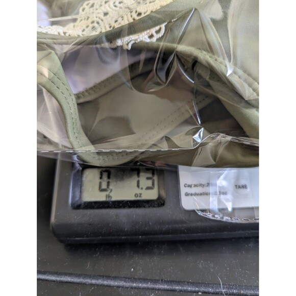 Womens Cupshe Vintage Green Babydoll Boho Lace Plunge One Piece Swimsuit SZ M - Picture 12 of 13